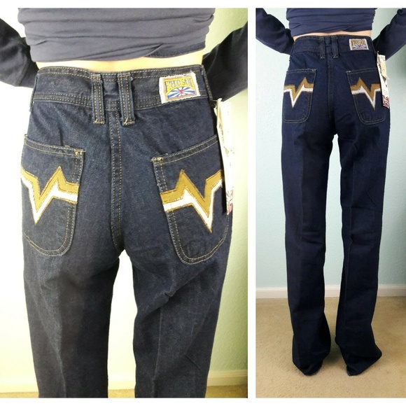 Vintage 70s French Star Jeans NOS Sz. 28 x 36 - Picture 4 of 6